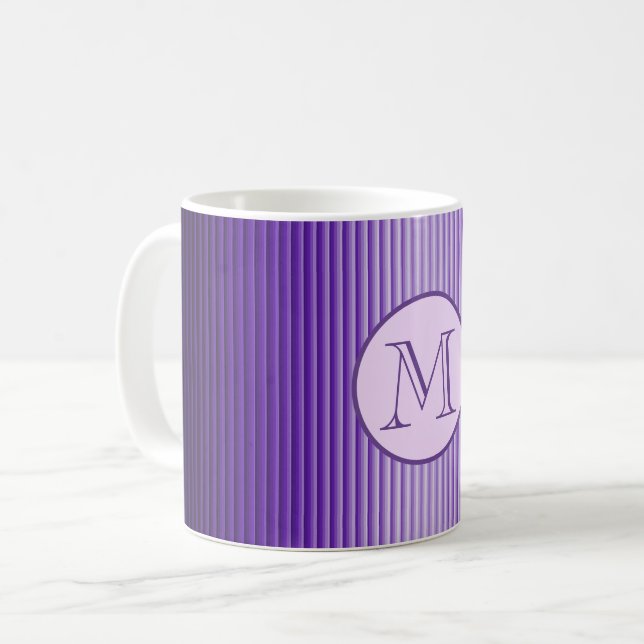 Snazzy Sofistikerade Lila Glöd Ränder Anpassad  Kaffemugg (Framsida vänster)