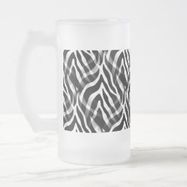 Snazzy svartvitt zebra rändertryck frostat ölglas