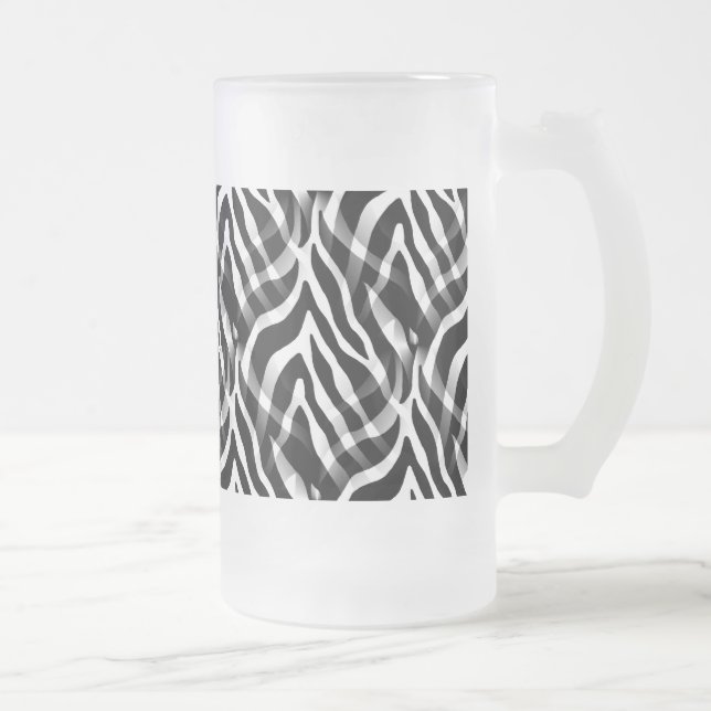Snazzy svartvitt zebra rändertryck frostat ölglas (Höger)