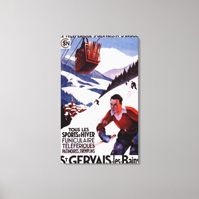 SNCF:s järnvägskabelbil Promo Poster Canvastryck (Framsida)