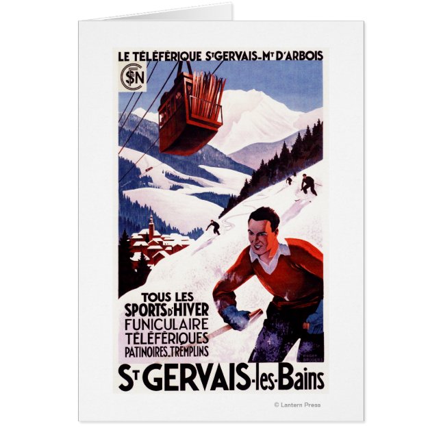 SNCF:s järnvägskabelbil Promo Poster Hälsningskort (Framsidan)