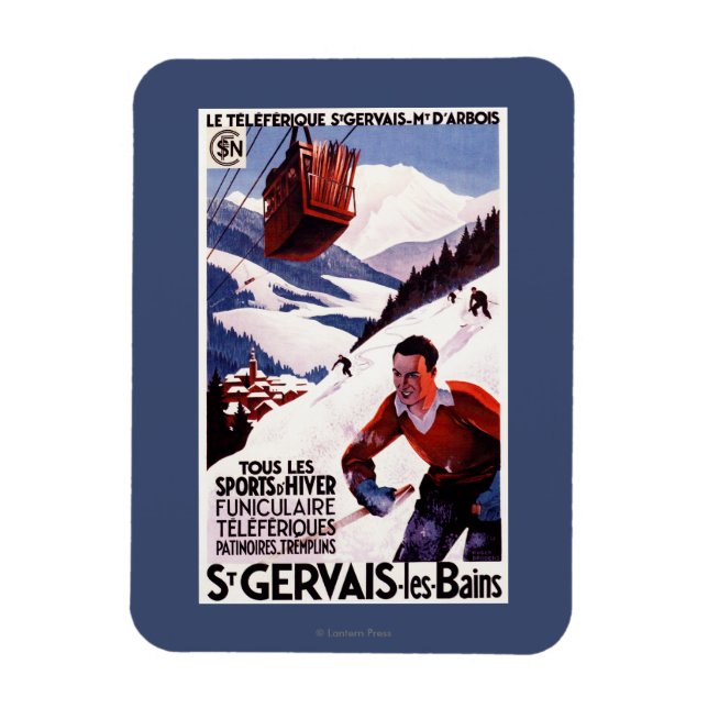 SNCF:s järnvägskabelbil Promo Poster Magnet (Vertikal)