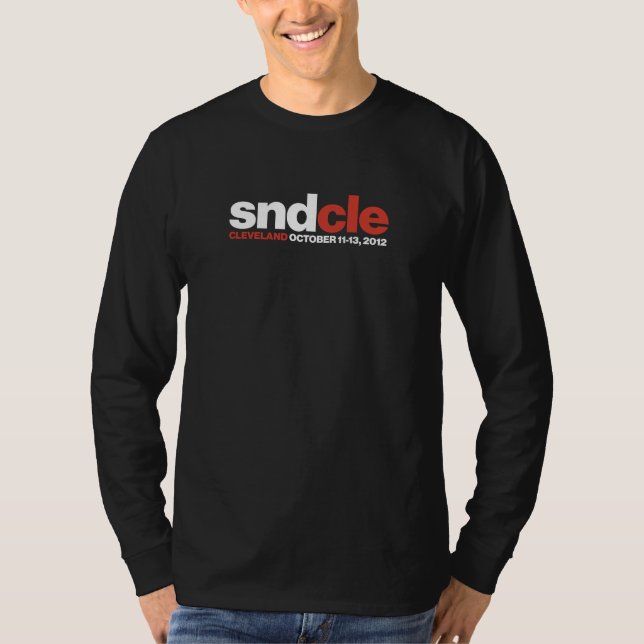 SNDCle, svart designer med lång sleeve Tee Shirt (Framsida)