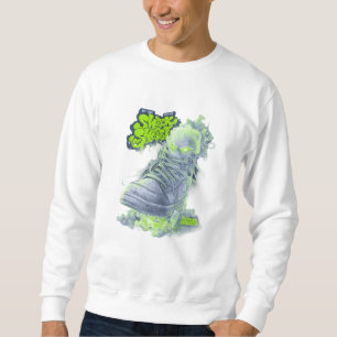 Sneak Skest Ghostsko – Neongrön Streetwear Art Lång Ärmad Tröja