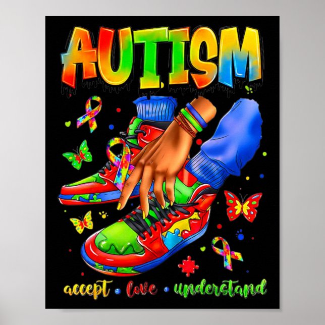 Sneaker Autism Accept Love Understand Autism Aware Poster (Framsidan)
