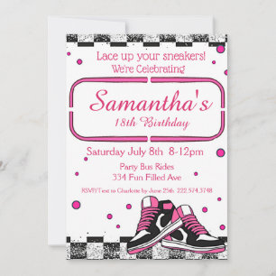 Sneaker Birthday, Glitter Inbjudningar