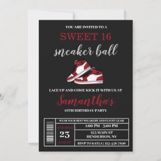 Sneaker Boll bjudits in,]Sneaker Boll Sweet 16 I Inbjudningar