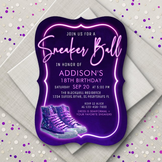 Sneaker Boll Födelsedagsfest inbjudan (Skapare uppladdad)