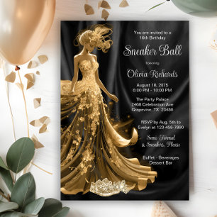 Sneaker Boll i Eleganten Black Guld Inbjudningar