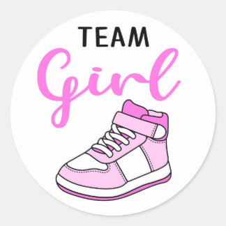 Sneaker Boll Team Girl-genderna avslöjar Stickers Runt Klistermärke