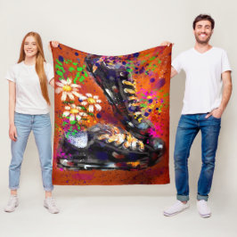 Sneakers and Daisys Impressionistic Orange Magnet Fleecefilt