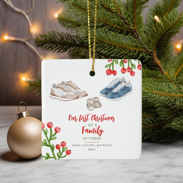 Sneakers Baby Första jul Julgransprydnad Keramik (Skapare uppladdad)