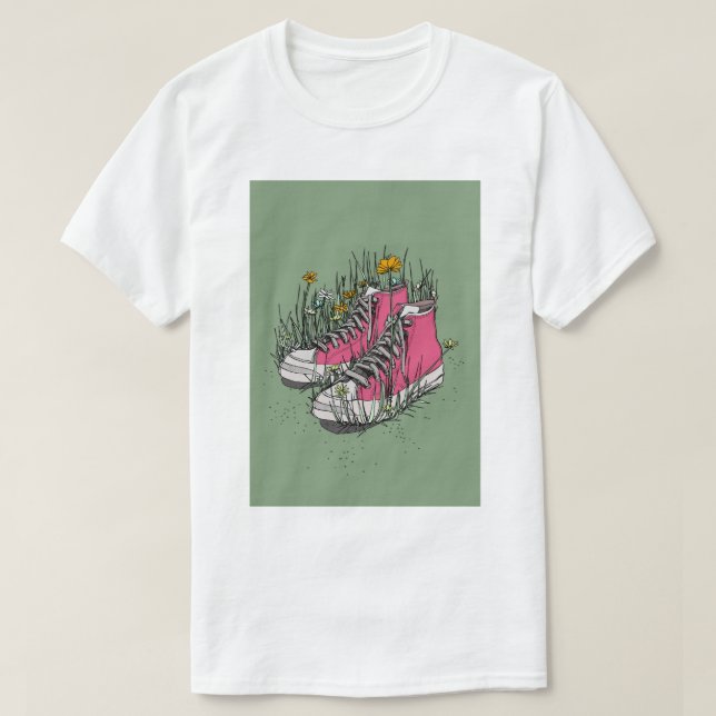 Sneakers med hög Vintage T Shirt (Design framsida)