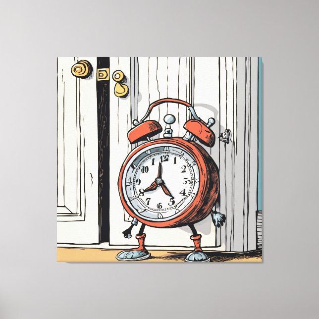 Sneaky Alarm Clock - Whimsical Doorway Canvastryck (Framsida)