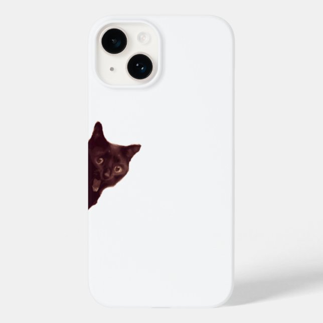 “Sneaky Black Cat Peeking Phone Case” (Baksida)