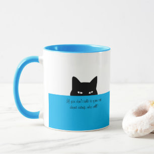 Sneaky Cat Prata med din Cat Mugg Blue