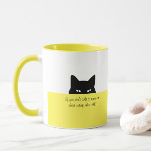 Sneaky Cat Prata med din katt-mugg gul Mugg