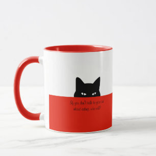 Sneaky Cat Prata med din katt-mugg Röd Mugg