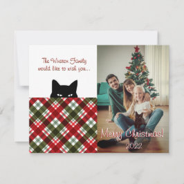 Sneaky Cat Royal Stewart Tartan Plade jul Anteckningskort