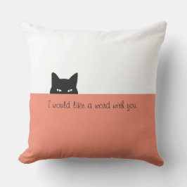 Sneaky Cat skulle vilja ha Ord Coral Orange Kudde