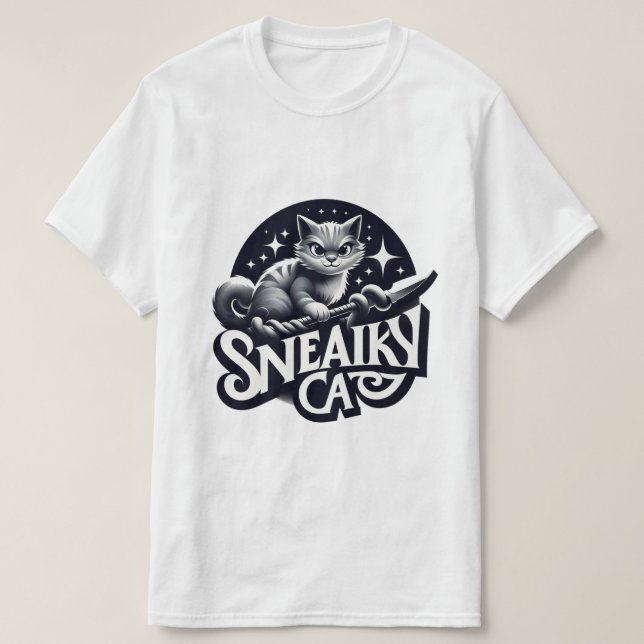 Sneaky cat t shirt (Design framsida)