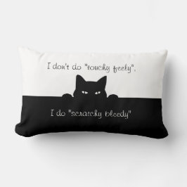 Sneaky Cat Touchy Feely Black Dekorativ kudde