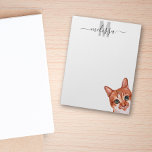 Sneaky Cat Watercolor Monogram Namn Anteckningsblock<br><div class="desc">Den här designen kan vara personlig i det område som tillhandahålls genom att ändra fotot och/eller text. Du kan också anpassa den genom att klicka på Anpassa den här mallen och sedan välja klicka för att anpassa ytterligare alternativ och ta bort eller ändra färg i bakgrunden, lägga till text, ändra...</div>
