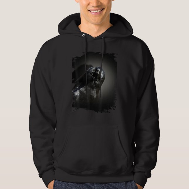 Sneaky Crow Face Raven Spirit Animal Hoodie (Framsida)