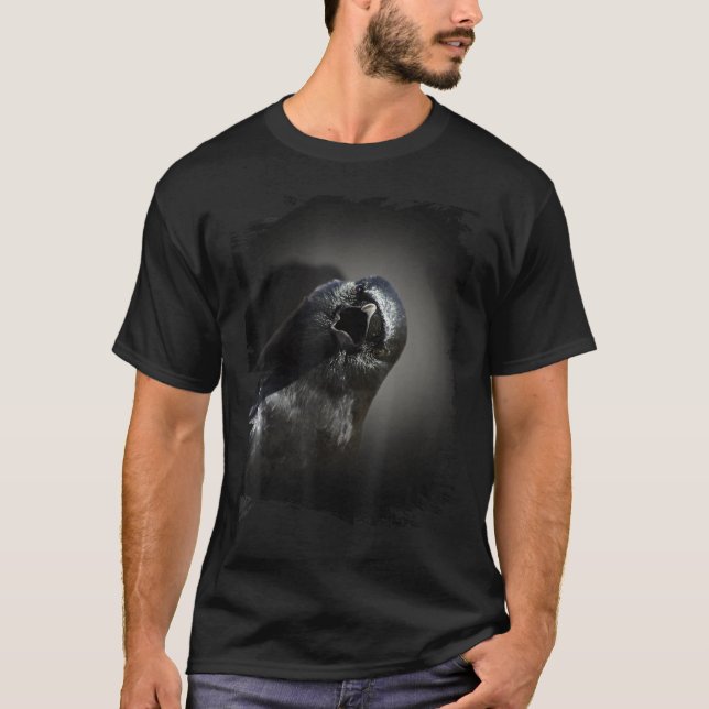 Sneaky Crow Face Raven Spirit Animal T Shirt (Framsida)