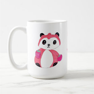 Sneaky Fox Berry Panda Tecknad Teckning för barn Kaffemugg
