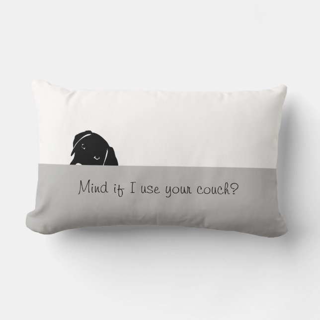 Sneaky Hund Mind om jag Använda Couch Dekorativ ku Lumbarkudde (Framsida)