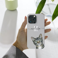 Sneaky Peeking Cat Monogram Namn
