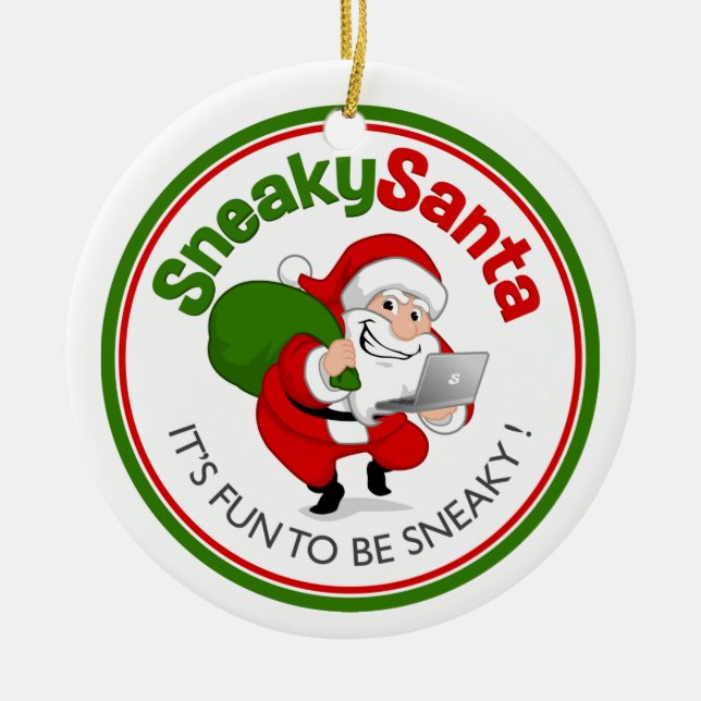Sneaky Santa Ceramic Ornament (Framsidan)