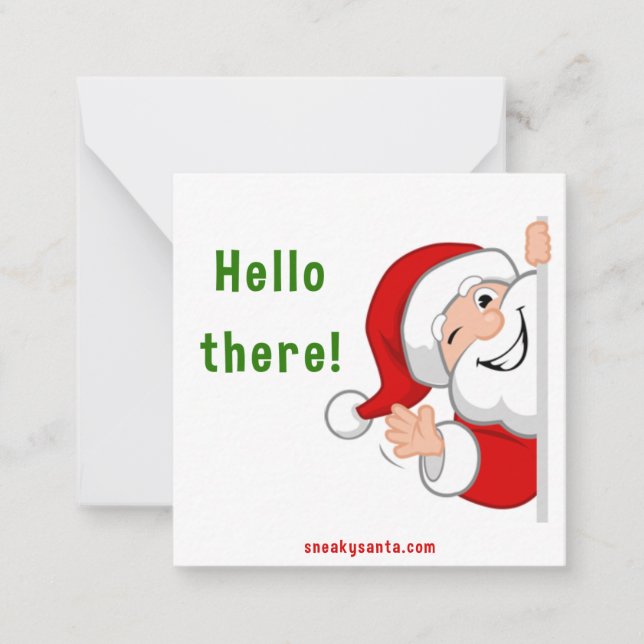 Sneaky Santa Platt Notkort Anteckningskort (Framsida)