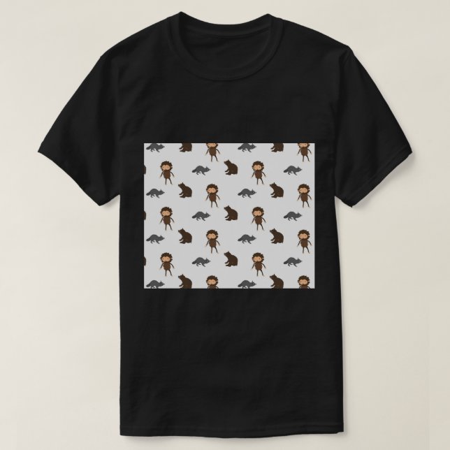 Sneaky Sasquatch Bear Racoon Throw Blanket1 T Shirt (Design framsida)