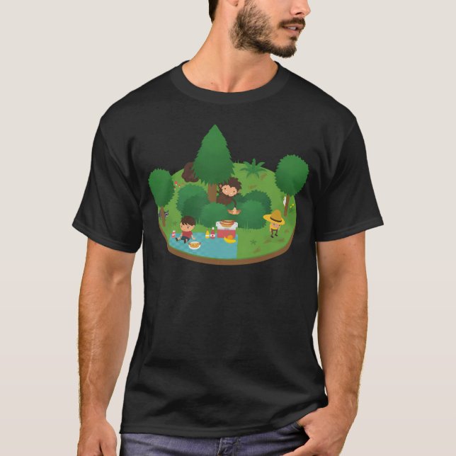 Sneaky Sasquatch Flyter Picnic T Shirt (Framsida)