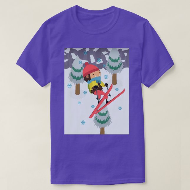 Sneaky Sasquatch Ski Jump 1 T Shirt (Design framsida)