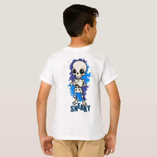 Sneaky Skeleton Kids Halloween T-Shirt | Söta Pojk
