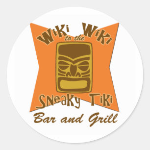 Sneaky Tiki Pub och Grill Stickers Runt Klistermärke