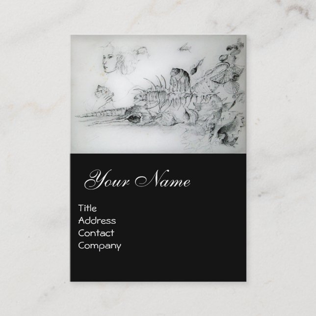 SNECKOR MED LITEN FLICKA VISITKORT (Framsida)