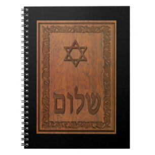 Sned Wood Shalom Anteckningsbok Med Spiral
