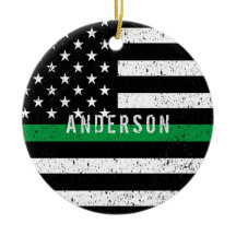 Snedtryckt tunn Grönt rad w/ namn