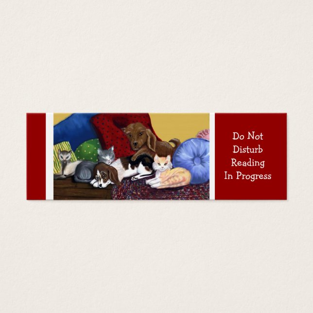 Snedvrider inte pågående läsning litet visitkort (Framsidan)