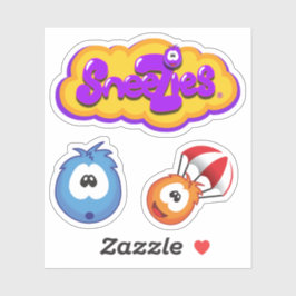 Sneezies Spel Logo med Bonus Sneezies Klistermärken