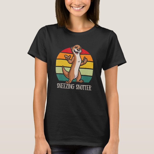 Sneezing Snotter   Otter   Humor Sea Otter T Shirt (Framsida)