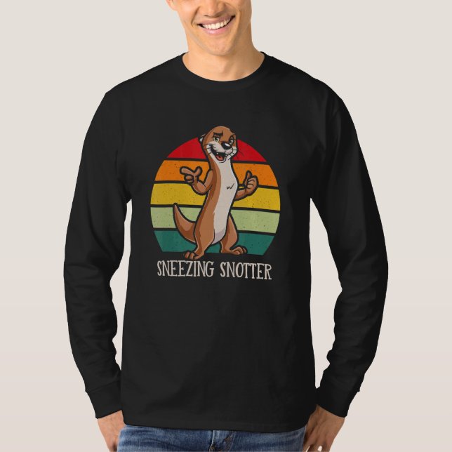 Sneezing Snotter   Otter   Humor Sea Otter T Shirt (Framsida)