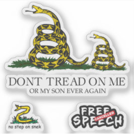 Snekright gadsden flagg parodi memes x6 klistermärken