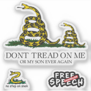 Snekright gadsden flagg parodi memes x6 klistermärken