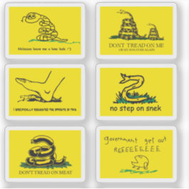 Snekright gadsden flagga parody memes x6 klistermärken