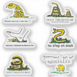 Snekright gadsden flagga parody memes x6 klistermärken
